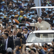 Pope Francis waves to crowds in Seoul on August 16.